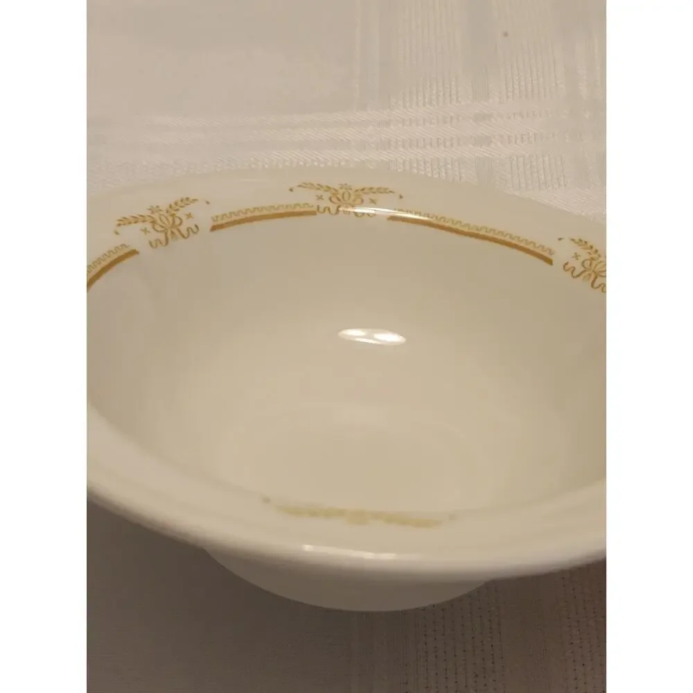 60s Shenango China USA Bowls Restaurant Ware‎ Heavy White Golden Band MCM VTG 2